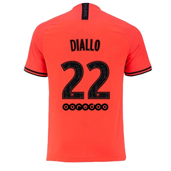 JORDAN Maillot Football Paris Saint Germain NO.22 Diallo Exterieur 2019-20 Orange